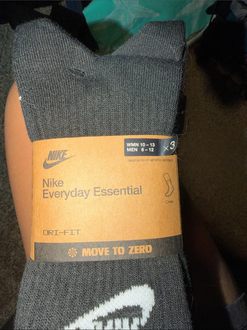 Nike Black Crew Socks with White Swoosh - Everyday Pack